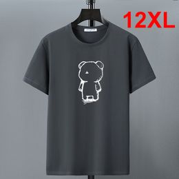T-shirts pour hommes grande taille 10XL 12XL t-shirt été T hommes à manches courtes coton décontracté Oneck hauts t-shirts mâle ours imprimé col rond 230206