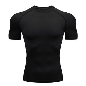 Heren t -shirts compressie snel droge t -shirt mannen running sport skinny short tee shirt mannelijke gym fitness bodybuilding workout zwarte tops kleding 230425