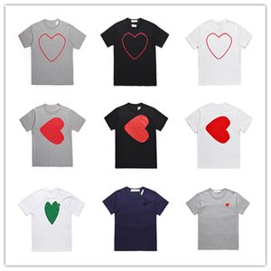 Camisetas para hombre Desiger t Shirts Jugar Camisetas de algodón Transpirable Commes Des Bordado Corazón Mujeres Tops Manga corta Cdg Casual Cupón suelto Impresión Ropa al aire libre