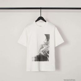 T-shirts pour hommes Designer Vêtements de mode T-shirts de luxe Margiela Été Peinture à l'encre abstraite Impression à manches courtes Coupe ample Couple Polyvalent T-shirt à col rond