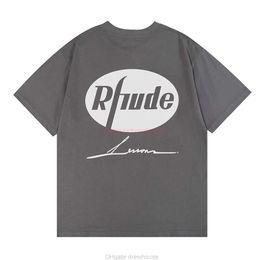 T-shirts pour hommes Designer Fashion Vêtements T-shirts Tshirt Rhude Eagle Head Solid Print Unisexe avec un nombre élevé Confortable Pur Coton Casual Beau Look Street