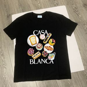 T-shirts pour hommes Drop CASABLANCA T-shirts Pain Gâteau Délicieux Nourriture Imprimer À Manches Courtes Coton De Haute Qualité Lâche Hommes Femmes T-shirt 230803