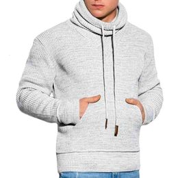 Heren t -shirts drop sweaters mannen trekstring turtleneck gebreide trui s casual slank fit groot formaat 3xl pullover pull homme 230223