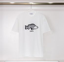 T-shirts pour hommes Er White Saint Designer T-shirt d'été à manches courtes pourpre poisson os broderie femmes hommes t-shirt tee vêtements pour hommes