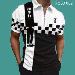 Camisetas de hombre Correo gratuito Moda europea y americana Manga corta Transpirable Cremallera Estilo Polo Camisa Tops Camisas de verano para 230309