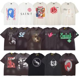 Heren t -shirts kikker drift streetwear vintage beste kwaliteit graphics printen saint michael oversized los zomer tee tops t shirt voor mannen dames saint michael