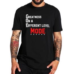 Camisetas de hombre Greatness On A Offerent Level Mode Camiseta de lucha profesional Camiseta 100 algodón de gran tamaño Homme Camiseta 230417