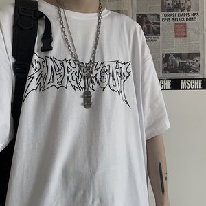 T-shirts pour hommes Harajuku Hommes T-shirt Anime Goth Punk Imprimer Vêtements Noirs Style Coréen À Manches Courtes Top Tee Vintage Y2k Chemise Homme Tops 230422