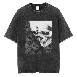 T-shirts pour hommes Hip Hop Streetwear hommes lavés t-shirts Anime Berserk imprimé t-shirt été coton rétro t-shirts unisexe respirant décontracté