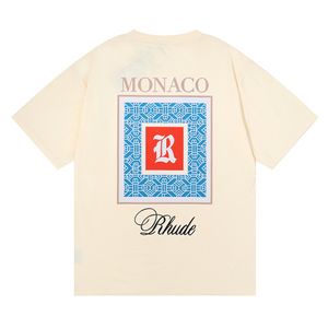 T-shirts pour hommes Ins Hot SS Hommes T-shirts de luxe Rhude t Skateboard Hommes Designer Tshirt Femmes Casual Bons hommes Tshirt Taille américaine