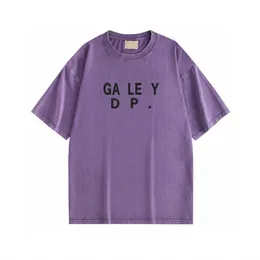 T-shirts pour hommes T-shirts de créateurs pour hommes Galleryss Depts T-shirt col rond en pur coton décontracté mode ample court tie-dye violet.Vêtements de rue