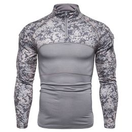 T-shirts pour hommes Camouflage tactique pour hommes T-shirts athlétiques à manches longues pour hommes Vêtements militaires tactiques Chemise de combat Costume de l'armée d'assaut 220905