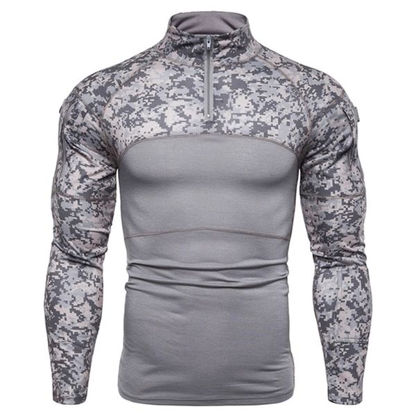 T-shirts pour hommes Camouflage tactique pour hommes T-shirts athlétiques à manches longues pour hommes Vêtements militaires tactiques Chemise de combat Costume de l'armée d'assaut 220905