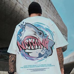 T-shirts pour hommes Y2K Streetwear T-shirt Anime Shark Imprimer surdimensionné à manches courtes T-shirt Casual Hip Hop T-shirt Oneck T-shirt Mâle Tops 230410