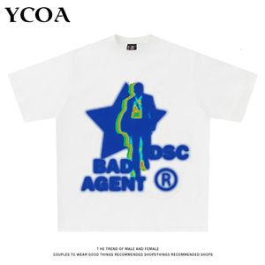 T-shirts pour hommes Hommes Tshirt Coton T-shirts graphiques Y2K Tops Streetwear Oversize Grunge Summer Manches courtes Mode coréenne Hip Hop Vêtements esthétiques 230907