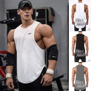 T-shirts pour hommes Hommes gilet coton Bodybuilding Fitness sans manches Débardeur entraînement imprimé Sous chemise impression gymnases pour hommes Tops 230227