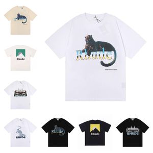 T-shirts pour hommes Vêtements pour hommes Tshirt Top Lettre Cat Graphic Tee SS Tendance Grande Taille Femmes Manches courtes Rhude Manches courtes Lâche High Street T-shirt