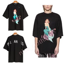 Heren T-shirts Heren Designer Pa Tshirt Luxe merk t-shirts Print Palms Tees Dameshoeken Korte mouw Zeemeermin Ronde hals Tops Kleding Kleding Sxl