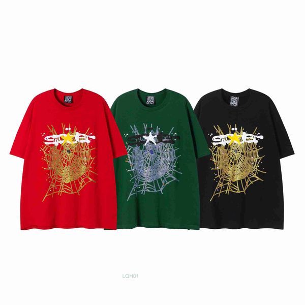 T-shirts pour hommes Sweats à capuche pour hommes Sweatshirts Mousse Imprimé Nouveau T-shirt à manches courtes Spder Trendy Brand Loose Spider Web Hommes et Femmes SRT