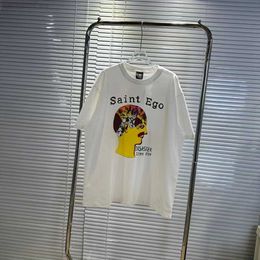 T-shirts pour hommes Hommes Saint Michael Brain Hommes Femmes T-shirt d'été lavé Vintage Hip Hop High Street Qualité T-shirts surdimensionnés