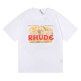 T-shirts pour hommes T-shirts pour hommes Marque de créateur Rhude T-shirts de luxe Porter l'été Col rond Taille américaine Mxl