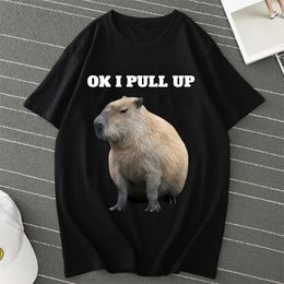 T-shirts pour hommes OK I PULL UP Capybaras T-shirt surdimensionné d'été à manches courtes T-shirts Streetwear Capybaras T-shirt Hommes Femmes T-shirt unisexe Tee 230519