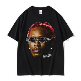 T-shirts pour hommes Rappeur Young Thug Thugger Rouge Rare T-shirt Graphique Rétro Hommes 'Hip Hop Streetwear T-shirt D'été Coton Chemises Surdimensionnées 230731