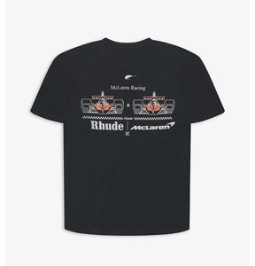 T-shirts pour hommes Rhude X Mclaren t-shirt hommes femmes haute qualité voiture motif impression t-shirts Rhude hauts t-shirt hommes vêtements Harajuku