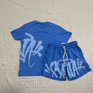 Conjunto de camisetas para hombre, camiseta 5A con estampado de diseñador, camisetas cortas Y2k, camiseta gráfica Syna World y pantalones cortos de Hip Hop S-XL d8