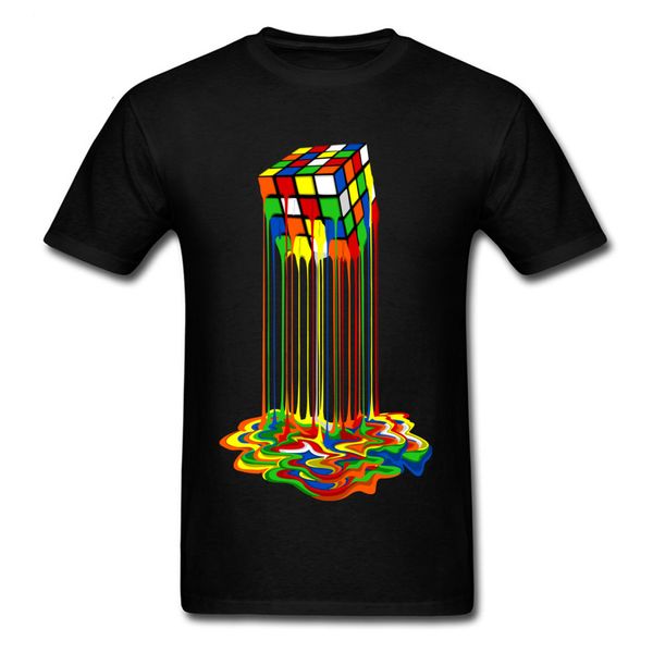 T-shirts pour hommes Sheldon Cooper Tshirt Rainbow Abstraction Cube fondu Image Pur coton Jeune T-shirt Cadeau Hommes Tops Tees Bonne Qualité 230209