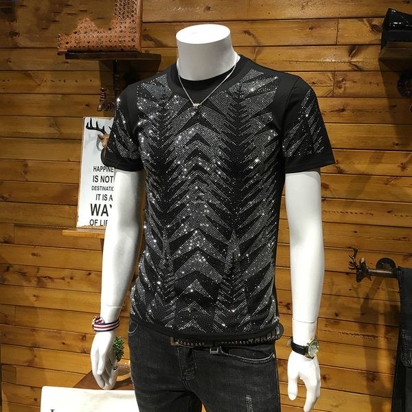 T-shirts pour hommes Silver Diamond Tshirt Haute Qualité Summer Designer Vêtements Noir Col rond pour manches courtes 230331
