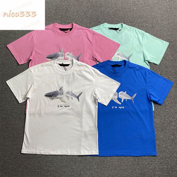 T-shirts pour hommes SS Broken Head Shark Cartoon Modèle Coton Col rond Lâche Back Lettres Multicolor Mode Casual Hommes et femmes T-shirt