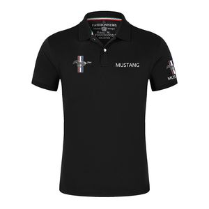 Camisetas de hombre verano 2023 Mustang Polo clásico Unisex al aire libre personalizar camiseta Casual manga corta Color sólido 230309