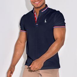 T-shirts pour hommes été décontracté à séchage rapide hauts à manches courtes col à revers Slimfit mode haute qualité polo haut vêtements 230711