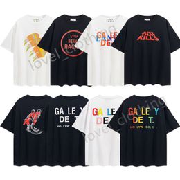 Camisetas para hombres Verano para hombre T Shirts Diseñador Galerías Mujeres Moda Rainbow Carta Imprimir Departamentos Tops sueltos Casual Luxurys Street Manga corta Ropa Tamaño SXL