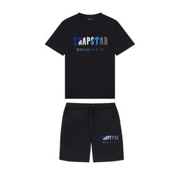 Tshirts masculins Summer Trapstar Imprimé Coton Tshirt Shorts Sets Streetwear Tracks Trackswe's Sportswear T-Shirts et Shorts Cost