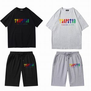 T-shirts pour hommes Été TRAPSTAR T-shirt en coton imprimé Shorts Ensembles Streetwear Survêtement Vêtements de sport pour hommes Trapstar T-shirts et shorts Costumes Look sportif à la mode