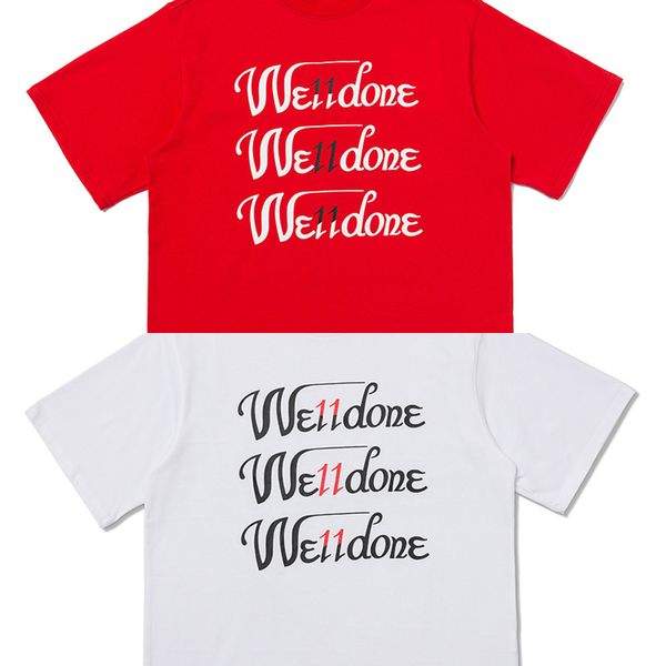 T-shirts pour hommes Summer Welldone Impression numérique T-shirts en vrac We Done Tshirt Hommes Femmes High Street Washed t-shirt Expédition rapide x