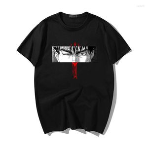 Heren T-shirts t-shirts Berserk Grafische T-shirt Mannen Vrouwen Anime Shirt Harajuku Grappige Ogen Print T-shirt Unisex Hip Hop Zomer Tees Tops Katoenen Kleding