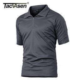 Heren T-shirts TACVASEN Zomer Korte mouw Sneldrogende polo's T-shirts Heren Militaire Tactische Combat T-shirts Teamwerk Wandelen Sport Golf Tops 230720