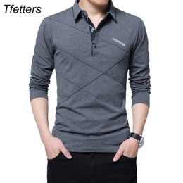 T-shirts pour hommes TFETTERS Marque T-shirt Hommes Long T-shirt Turndown Stripe Designer T-shirt Slim Fit Lâche Casual Coton T-shirt Homme Plus La Taille 220905