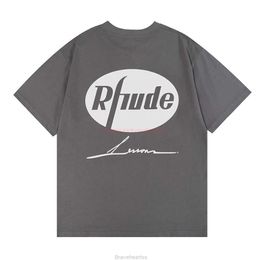 T-shirts pour hommes T-shirts Designer Vêtements de mode Tshirt Rhude Eagle Head Solid Print Unisex Count Confortable Pur Coton Beau Look