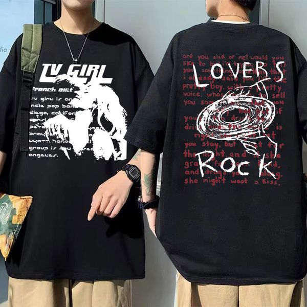 Camisetas para hombres Tv Girl Lovers Rock Song Graphic T Shirt French Exit Album Poster Merch Camiseta Hombres Mujeres Harajuku Manga corta de gran tamaño 230907