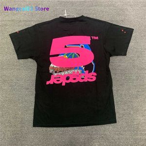 T-shirts pour hommes Wangcai Nouvelle mode Hommes Rose Jeune Thug Spder T-shirt Hommes Femmes Bestquality Puff Imprimer Spider Web Modèle Tshirt Top Tees h