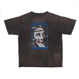 Camisetas para hombre z Camisetas para hombre San Miguel Vintage Religioso y Mujer Suelta Casual Camiseta de manga corta