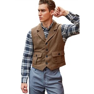 Costume en Tweed pour hommes, gilet d'affaires Steampunk, veste à revers cranté, Style victorien, meilleur homme de mariage, vêtements pour hommes