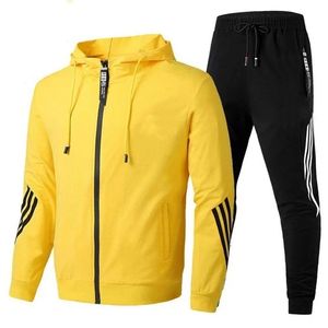 Heren twee stuk trainingspak set hoodie en jogging sweatpants katoen sportkleding atumn 2111222