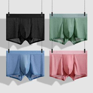 Sous-vêtements pour hommes Soie glacée Culotte pour hommes sans couture Boxer pour hommes respirant Short d'été pour hommes L-XXXL Boxers Hombre G220419