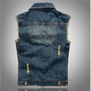 Hommes gilet 23ss nouvelle vente chaude revers denim gilet veste mode tendance Hip Hop Bull garçon épissé moto club gilet