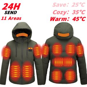 Herenvesten 11 gebied verwarmd vest mannen vrouwen parka jas herfst winter fietsen warme USB elektrische buitensporten voor jagen 221117